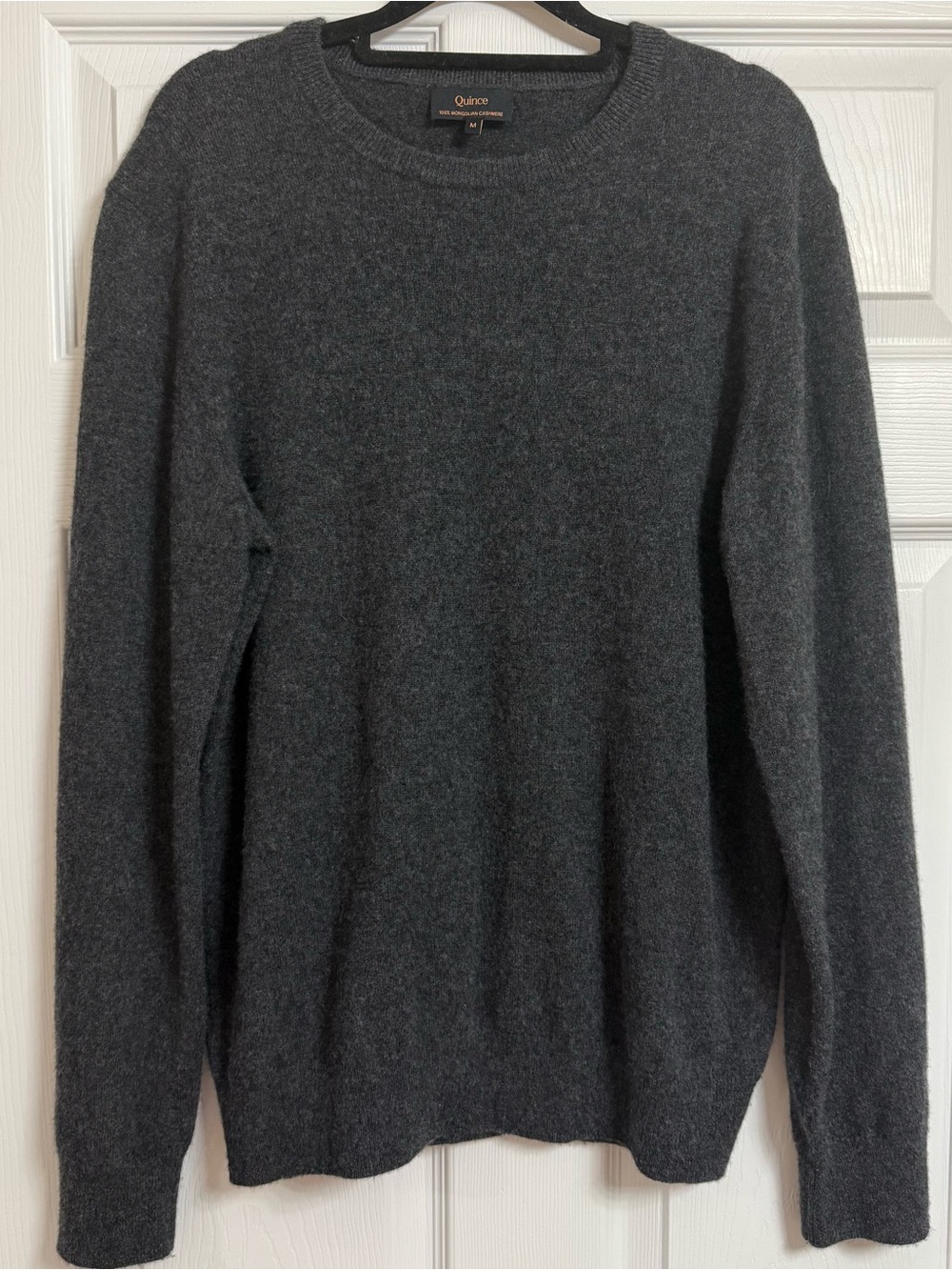 Quince Men's Dark Charcoal Mongolian Cashmere Crewneck Sweater